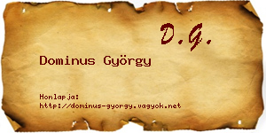 Dominus György névjegykártya