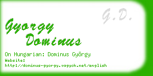 gyorgy dominus business card